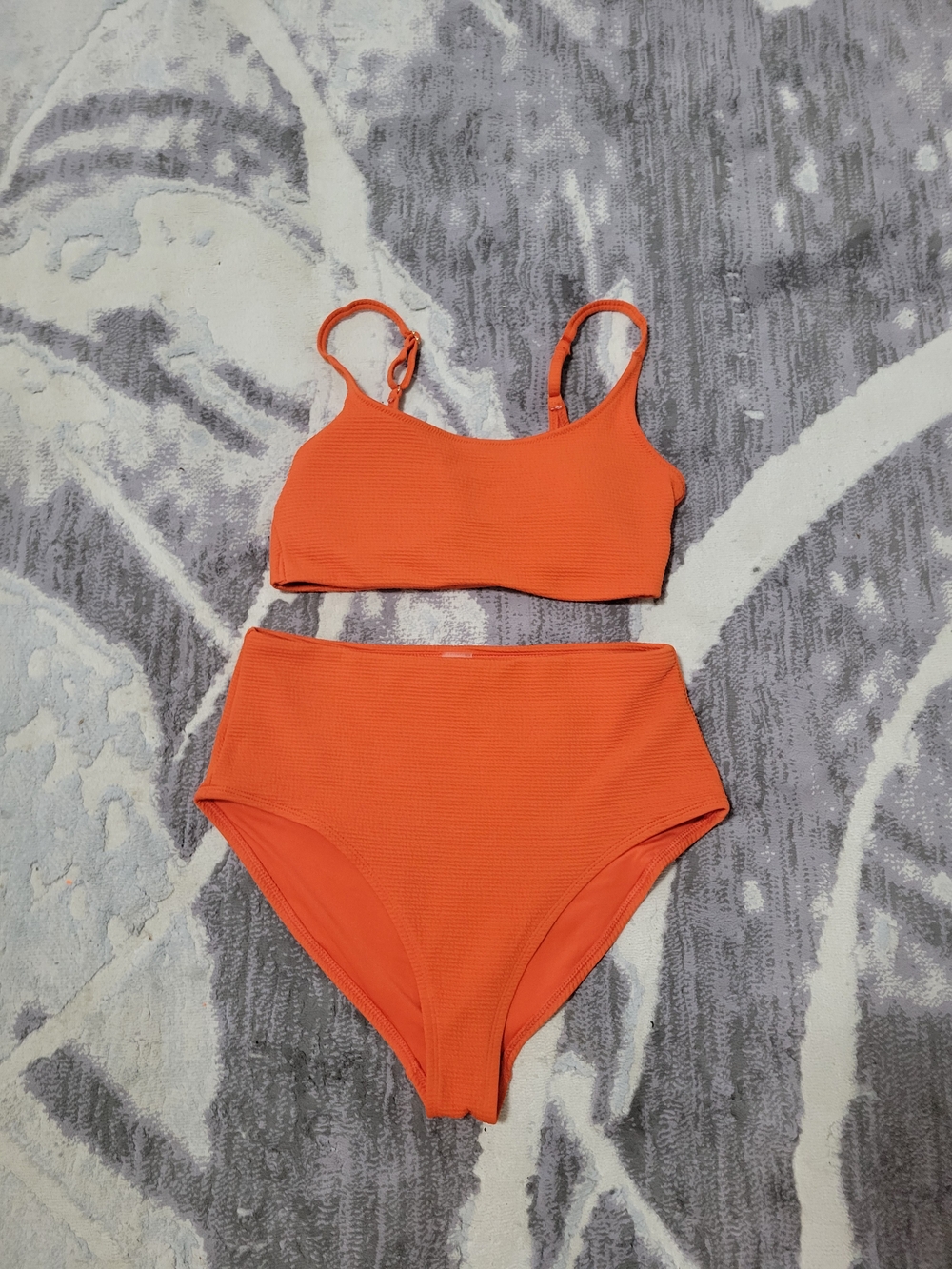 Old Navy Bright Orange High Ride Two Pieces Swimsuit Set Size M